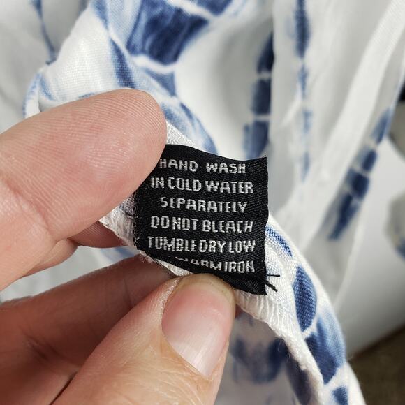 Style Envy Women's S/M Open Front Kaftan Swimsuit Cover Up Blue White Tie Dye - Picture 7 of 8